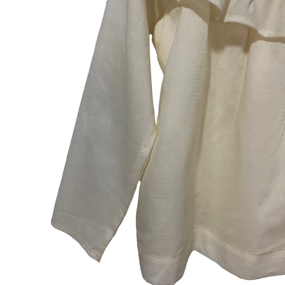 GYMBOREE Top Peasant Blouse NEW Cream Size 7/8 Lined Cotton Long Sleeves
